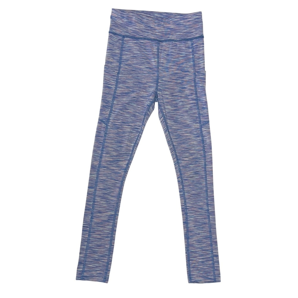 Runway Girls Space Dye Active Leggings Blue Purple‎ Pockets Med 8-10 Athleisure